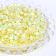 Mocha Opal Lt Yellow Glass Flat Back Rhinestones WholesaleRhinestone
