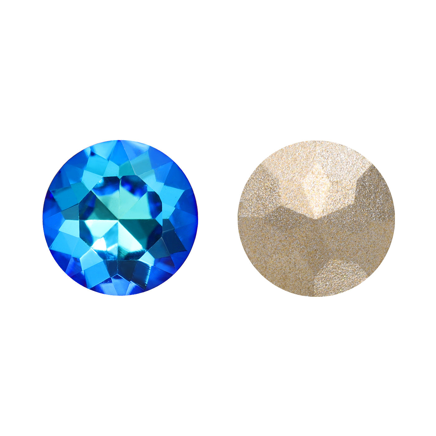 Bermuda Blue Gemstone Flower Shape High Quality Glass Pointed Back Fancy Rhinestones WholesaleRhinestone