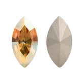 Metallic Sunshine Navette Shape High Quality Glass Pointed Back Fancy Rhinestones