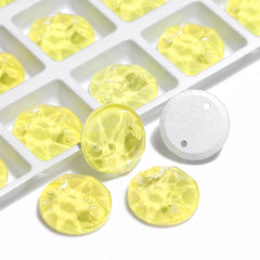 Electric Neon Light Topaz XIRIUS Round Shape High Quality Glass Sew-on Rhinestones WholesaleRhinestone