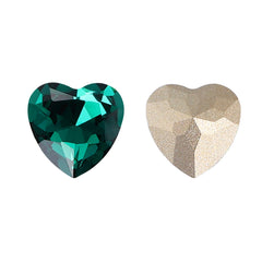 Emerald Heart Shape High Quality Glass Pointed Back Fancy Rhinestones WholesaleRhinestone