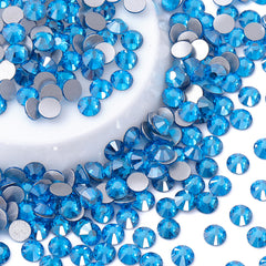 Star Capri Blue Glass FlatBack Rhinestones Silver Back WholesaleRhinestone