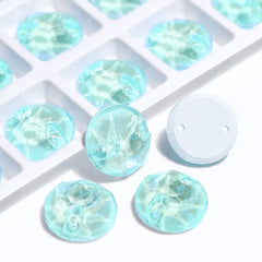 Electric Neon Light Azore XIRIUS Round Shape High Quality Glass Sew-on Rhinestones WholesaleRhinestone