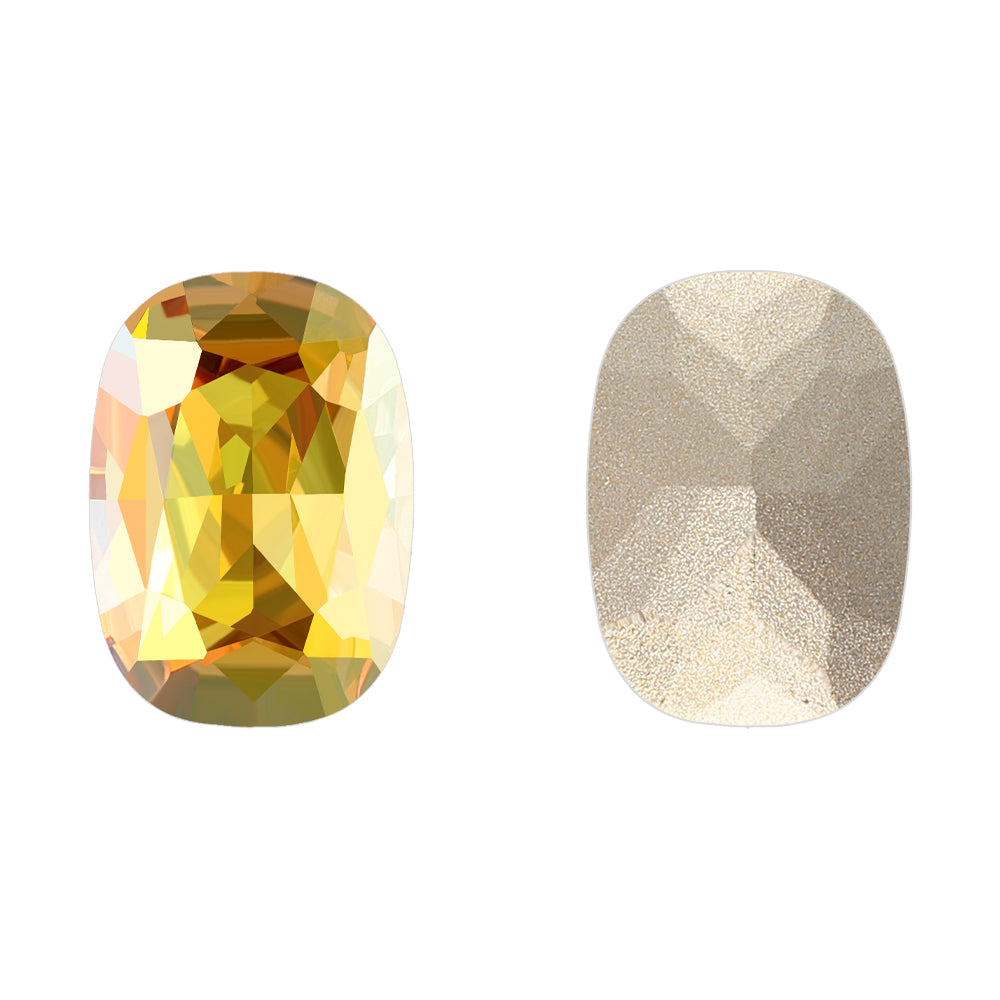 Metallic Sunshine Cushion Shape High Quality Glass Pointed Back Fancy Rhinestones WholesaleRhinestone