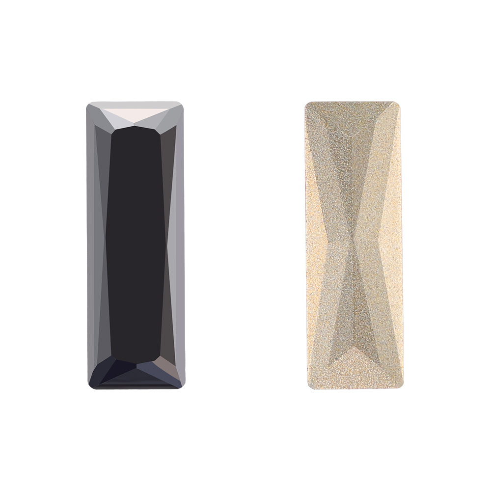 Jet Metallic Silver Princess Baguette Shape High Quality Glass Pointed Back Fancy Rhinestones WholesaleRhinestone