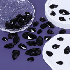 Mixed Sizes Jet Drop Shape High Quality Glass Sew-on Rhinestones WholesaleRhinestone