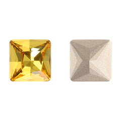 Light Topaz Princess Square Shape High Quality Glass Pointed Back Fancy Rhinestones WholesaleRhinestone