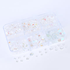 Mixed Sizes 6 Grid Box Mocha Starry Sky Mermaid Tears Glass Half Pearls Rhinestones WholesaleRhinestone