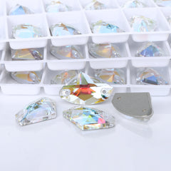 Light Crystal AB Galactic Shape High Quality Glass Sew-on Rhinestones WholesaleRhinestone