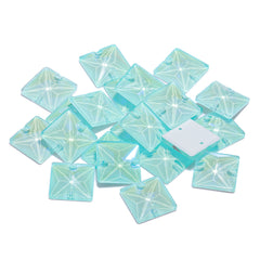 Electric Neon Light Azore Square Shape High Quality Glass Sew-on Rhinestones WholesaleRhinestone