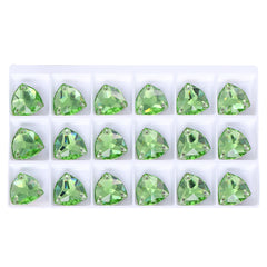 Peridot Trilliant Shape High Quality Glass Sew-on Rhinestones