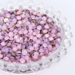 Pink Opal Glass Flat Back Glue-On Rhinestones 16 Cut Facets WholesaleRhinestone