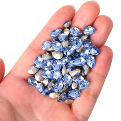 Lt Light Blue Pear Shape Glass Pointed Back Fancy Rhinestones WholesaleRhinestone