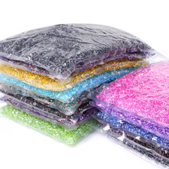 Various Colors Transparent Candy Series Lucky Buckle Shape Glass Seed Beads In Bulk Package WholesaleRhinestone