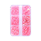 Mixed Sizes 6 Grid Box Mocha Shimmer Lt Pink Glass FlatBack Rhinestones For Nail Art WholesaleRhinestone