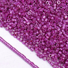 Metallic Fuchsia Luster Color Hight Quality Glass Cylinder Seed Beads 1.6 MM Size JS3015 WholesaleRhinestone