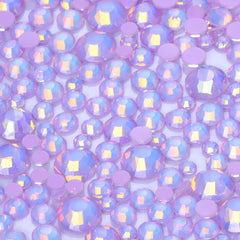 Mixed Sizes Mocha Opal Lt Purple Glass Flat Back Rhinestones For Nail Art WholesaleRhinestone