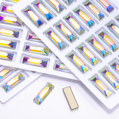 Crystal AB Cosmic Baguette Shape High Quality Glass Beveled Flat Back Rhinestones WholesaleRhinestone