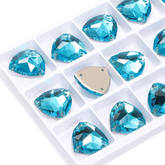 Aquamarine Trilliant Shape High Quality Glass Sew-on Rhinestones WholesaleRhinestone