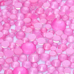 Mixed Sizes Mocha Neon Pink Glass Flat Back Rhinestones For Nail Art WholesaleRhinestone