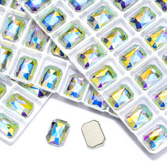 Crystal AB Octagon Shape High Quality Glass Beveled Flat Back Rhinestones WholesaleRhinestone