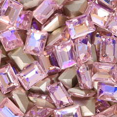 Pink AB Rectangle Shape Glass Pointed Back Fancy Rhinestones WholesaleRhinestone