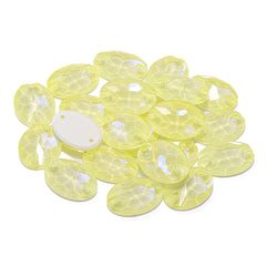 Electric Neon Light Topaz Oval Shape High Quality Glass Sew-on Rhinestones WholesaleRhinestone