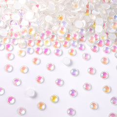 Mocha Shimmer White Glass Flat Back Rhinestones WholesaleRhinestone