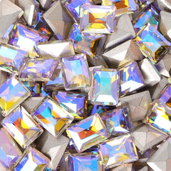 Phantom Purple Rectangle Shape Glass Pointed Back Fancy Rhinestones WholesaleRhinestone