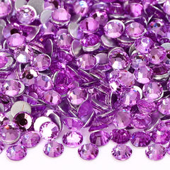 Lilac Glass FlatBack Rhinestones Silver Back WholesaleRhinestone