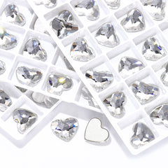 Crystal Heart Shape High Quality Glass Beveled Flat Back Rhinestones WholesaleRhinestone