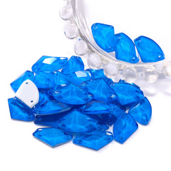 Mocha Neon Sapphire Galactic Shape High Quality Glass Sew-on Rhinestones WholesaleRhinestone