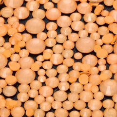 Mixed Sizes Neon Coral Orange Glass Flat Back Rhinestones For Nail Art WholesaleRhinestone