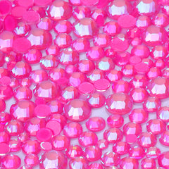 Mixed Sizes Mocha Shimmer Rose Glass Flat Back Rhinestones For Nail Art WholesaleRhinestone