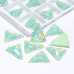 Slim Triangle Shape Light Azore AM High Quality Glass Sew-on Rhinestones WholesaleRhinestone