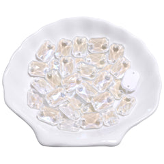 Elektrisk neon hvit åttekant form av høy kvalitet på sy-på rhinestones