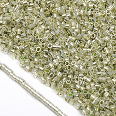 Metallic Chartreuse Luster Color Hight Quality Glass Cylinder Seed Beads 1.6 MM Size JS3009 WholesaleRhinestone