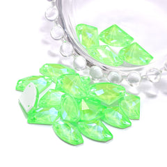 Electric Neon Peridot Galactic Shape High Quality Glass Sew-on Rhinestones WholesaleRhinestone