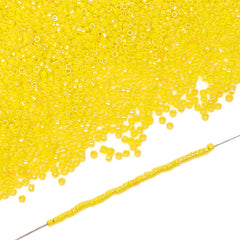 Opaque Luster Bright Yellow Color Hight Quality Glass Seed Beads 1.6 MM Size BS1009