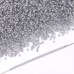 Transparent Color Lined Sliver Hight Quality Glass Cylinder Seed Beads 1.6 MM Size DJS5006 WholesaleRhinestone