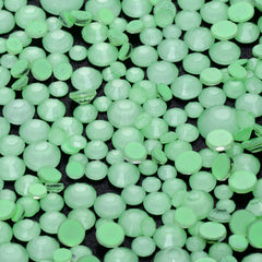 Mixed Sizes Neon Mint Mambo Glass Flat Back Rhinestones For Nail Art WholesaleRhinestone
