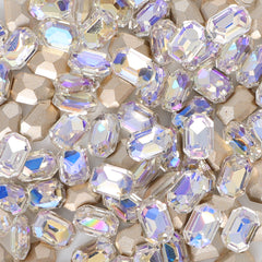 Moonlight Thin Octagon Shape Glass Pointed Back Fancy Rhinestones WholesaleRhinestone