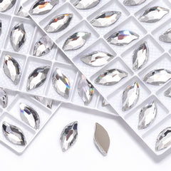 Crystal Diamond Leaf Shape High Quality Glass Beveled Flat Back Rhinestones WholesaleRhinestone