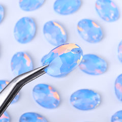 Light Sapphire AM Oval Shape High Quality Glass Sew-on Rhinestones WholesaleRhinestone