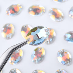Light Crystal AB Oval Shape High Quality Glass Sew-on Rhinestones WholesaleRhinestone
