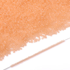 Transparent Frost Apricot Color Hight Quality Glass Cylinder Seed Beads 1.6 MM Size BS1025 WholesaleRhinestone
