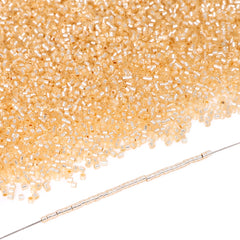 Transparent Silver-lined Champagne Color Hight Quality Glass Cylinder Seed Beads 1.6 MM Size GY2006 WholesaleRhinestone