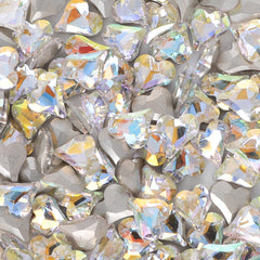 Sweet Heart Shape Cognac White Glass Pointed Back Fancy Rhinestones WholesaleRhinestone