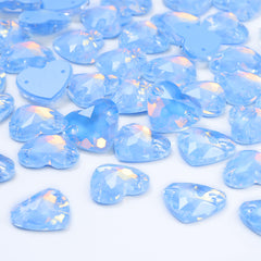 Light Sapphire AM Heart Shape High Quality Glass Sew-on Rhinestones WholesaleRhinestone