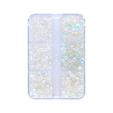 Mixed Sizes 6 Grid Box Mocha Opal Crystal Glass FlatBack Rhinestones For Nail Art WholesaleRhinestone